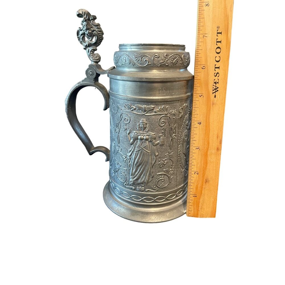 RARE Vtg Miller President’s Club 1983 German Pewter Beer Stein Tankard w/ Lid 8" - Picture 15 of 15